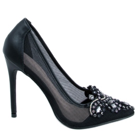 Escarpins pour femmes avec pierres Monroe Black noir