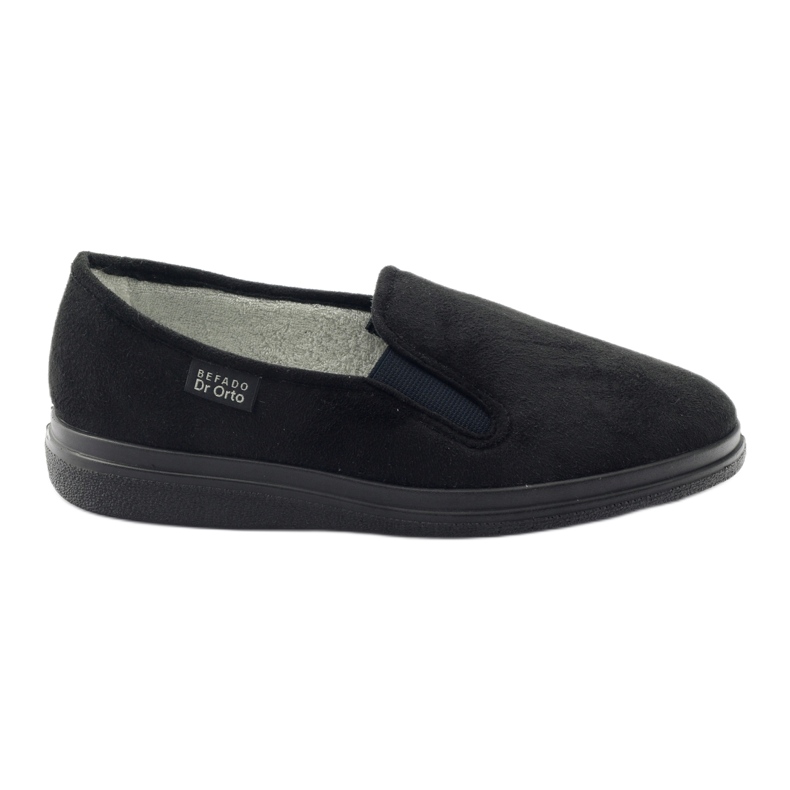 Dr.RORTO BEFADO SHOSTES SHIPPERS MEN'S SLIPPERS 991M002 Black Silber Insert le noir
