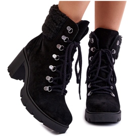 Bottes à Talons Hauts en Daim pour Femme Noir Avely le noir