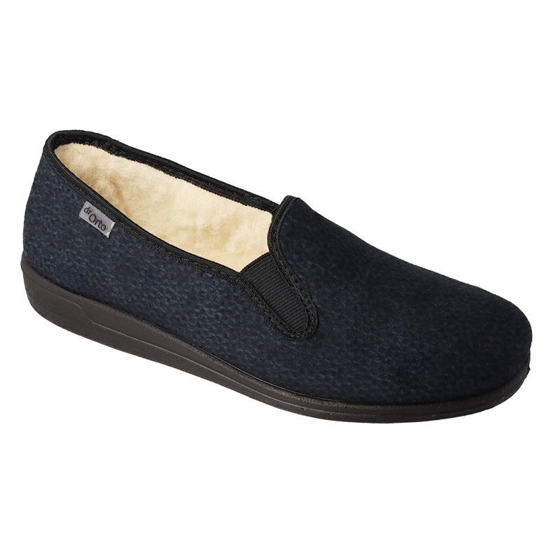 Befado chaussons homme isolés en laine pu 013M319, noir et bleu marine