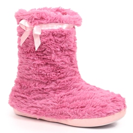 BM Chaussons fourrés chauds femme rose Stella