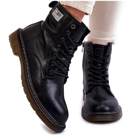 Bottes chaudes en cuir pour femmes GOE II2N4053 Noir