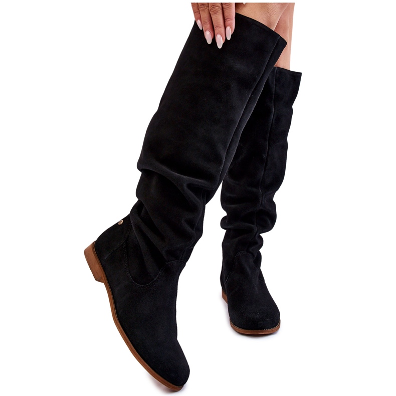 Bottes Genou en Daim pour Femme Maciejka 05790-01 Noir le noir