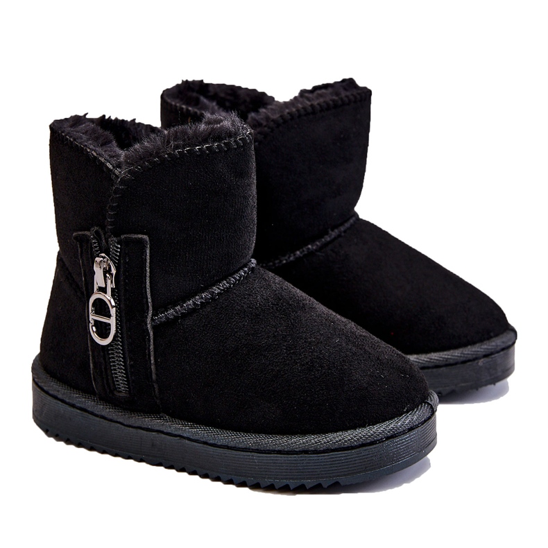 Bottes de neige chaudes à enfiler pour enfants Noir Catellie le noir Bottes de neige chaudes à enfiler pour enfants Noir Catellie le noir