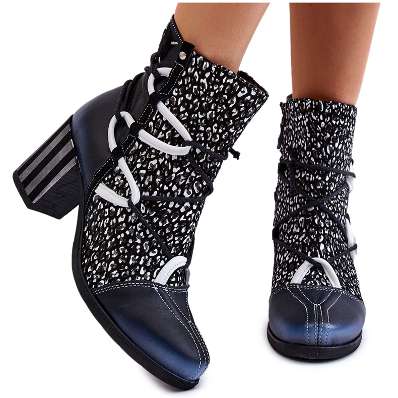 Talons Hauts en Cuir pour Femme Maciejka 05605-01 Noir et Blanc blanche le noir