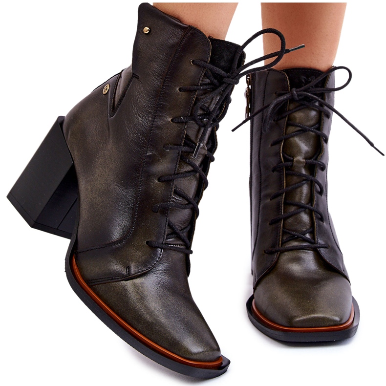 Bottines à Lacets Classiques en Cuir Maciejka 05667-09 Vert