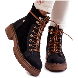 Bottines Trappeur Daim Noires Alette le noir