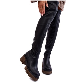 PL5 Cuissardes en cuir pour femmes à la mode Noir Venise le noir PL5 Cuissardes en cuir pour femmes à la mode Noir Venise le noir