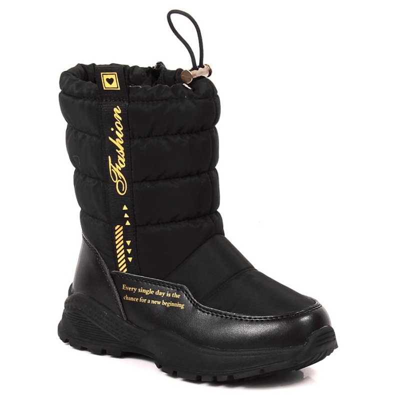Bottes de neige isolées en laine de mouton Miss Jr EVE391 le noir