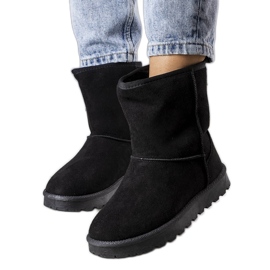 Bottes de neige isolées noires de Hank le noir