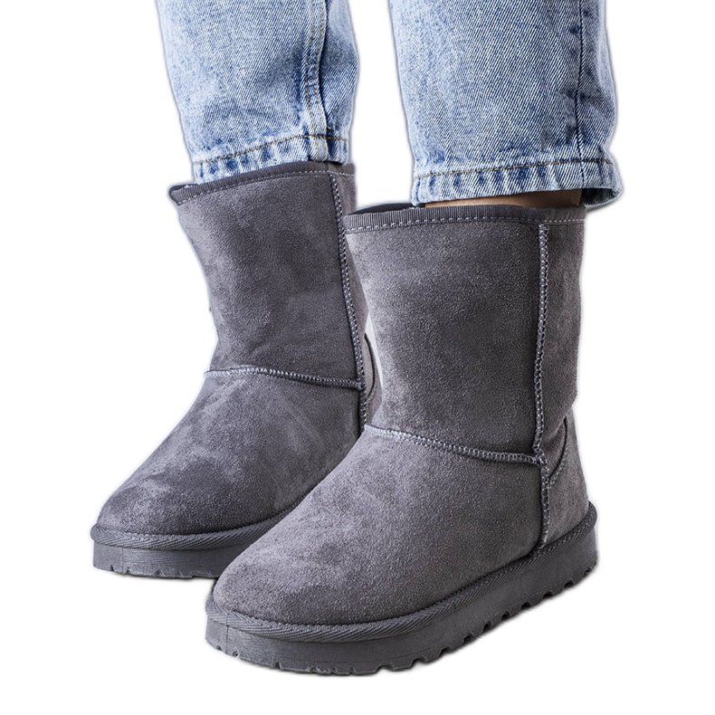 Hank bottes de neige isolées grises Hank bottes de neige isolées grises