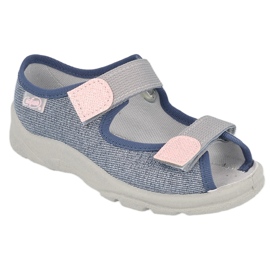 Sandales pour enfants Befado pour Velcro 969x167 Blue-Gray bleu