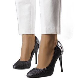 Escarpins à paillettes noires de Naina