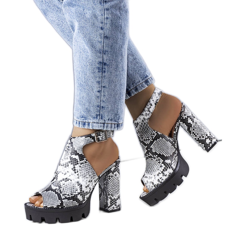 BM Sandales à blocs grises de Giuliana BM Sandales à blocs grises de Giuliana