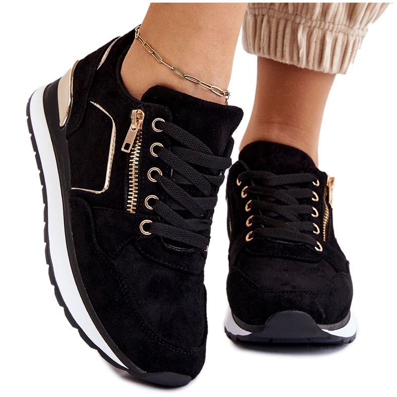 PG1 Baskets à plateforme en daim noires Riverside le noir