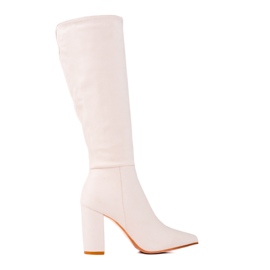 Bottes pour femmes Shelovet en daim écologique beige