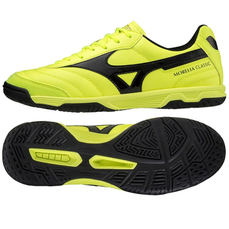 Mizuno Morelia Sala Classique Dans Q1GA220245 chaussures de football jaune jaunes