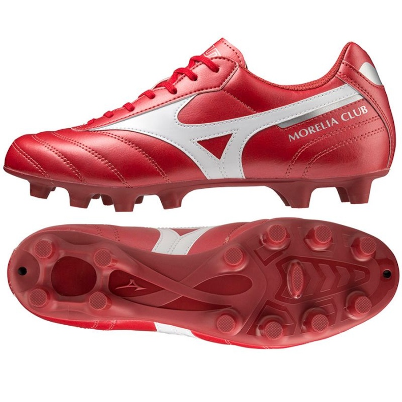 Chaussures de football Mizuno Morelia Ii Club Md M P1GA221660 rouge oranges et rouges
