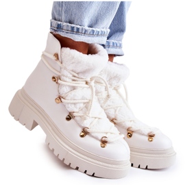 PS1 Bottes Chaudes En Eco-cuir Trappers Blanc Arisa