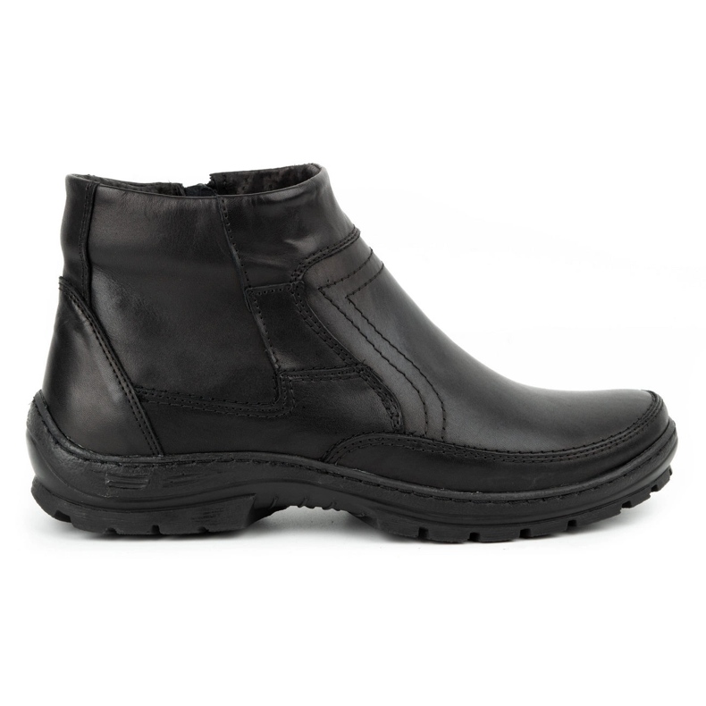 Olivier Bottes d'hiver en cuir pour hommes 354MP noir le noir Olivier Bottes d'hiver en cuir pour hommes 354MP noir le noir