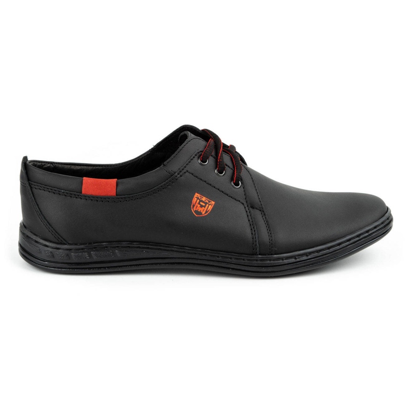 Polbut Chaussures décontractées en cuir à lacets pour hommes 343H noir le noir