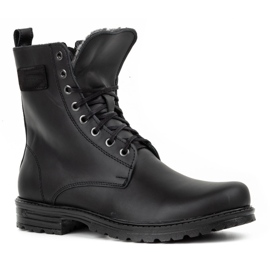 Polbut Bottes militaires en cuir polonais pour hommes 2118S noires