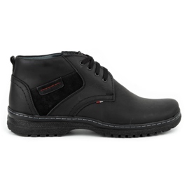 Olivier Bottes d'hiver en cuir pour hommes 219GT noir