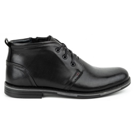 Kampol Chaussures d'hiver en cuir pour hommes 135KAM noir