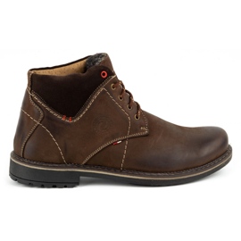 Olivier Bottes d'hiver en cuir pour hommes 124GT marron brun Olivier Bottes d'hiver en cuir pour hommes 124GT marron brun