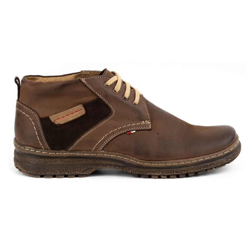 Olivier Bottes d'hiver en cuir pour hommes 219GT marron brun