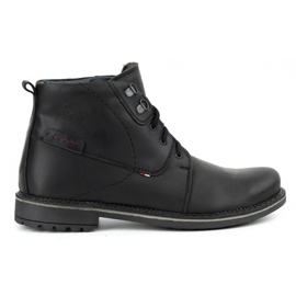 Olivier Bottes d'hiver en cuir pour hommes 151GT noir le noir Olivier Bottes d'hiver en cuir pour hommes 151GT noir le noir