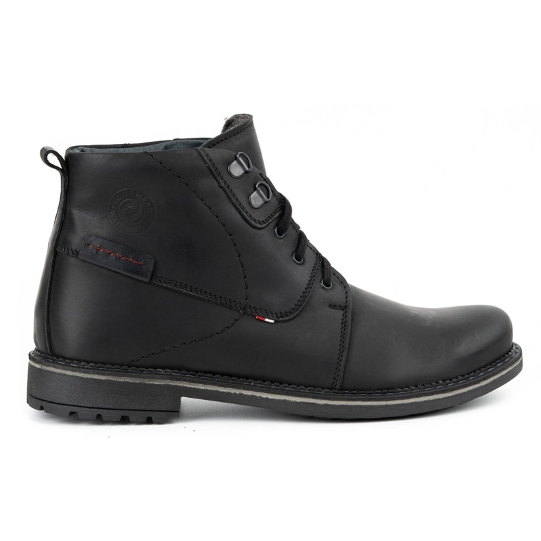 Olivier Bottes d'hiver en cuir pour hommes 151GT noir le noir