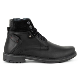 Olivier Bottes d'hiver en cuir pour hommes 135GT noir le noir