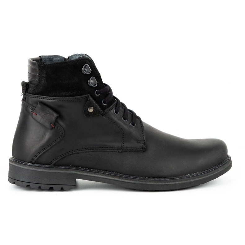 Olivier Bottes d'hiver en cuir pour hommes 135GT noir le noir