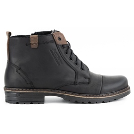 Polbut Chaussures d'hiver en cuir pour hommes 403S noir
