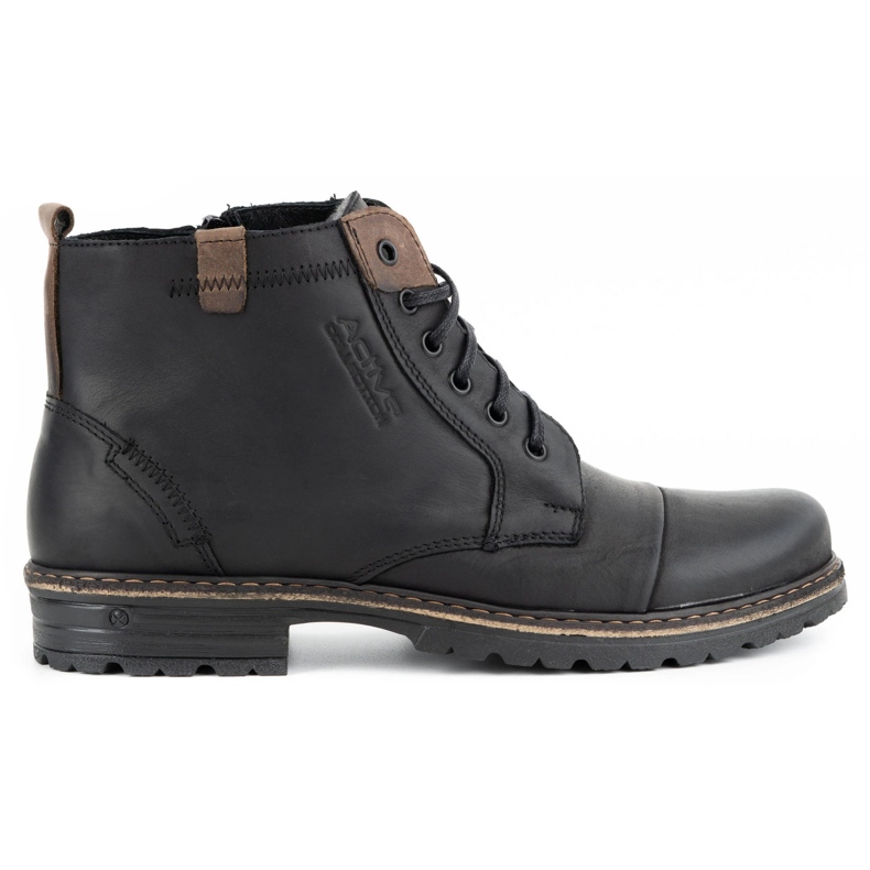 Polbut Chaussures d'hiver en cuir pour hommes 403S noir le noir