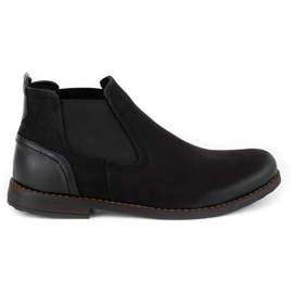 Olivier Bottes à enfiler isolées pour hommes en cuir 925MA noir le noir