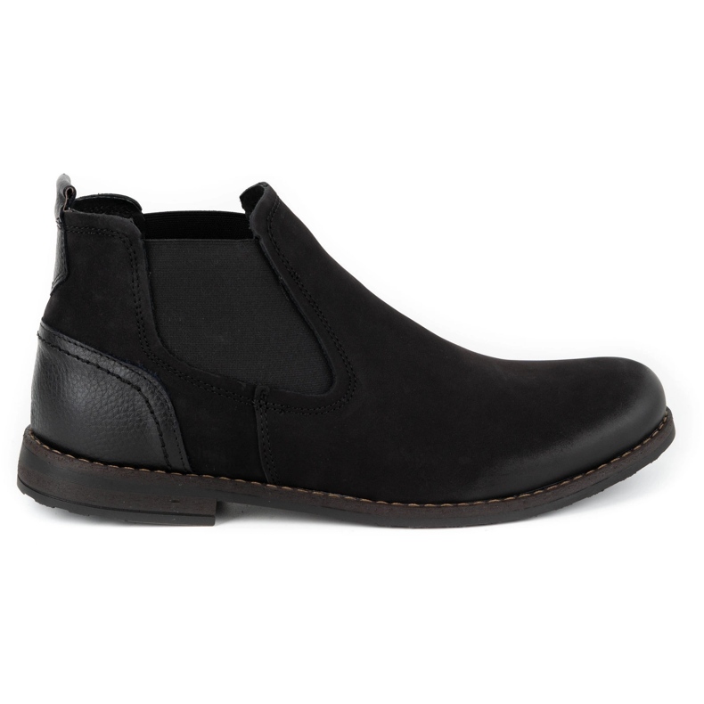 Olivier Bottes à enfiler isolées pour hommes en cuir 925MA noir le noir