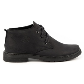 Polbut Chaussures d'hiver en cuir pour hommes 191S noir