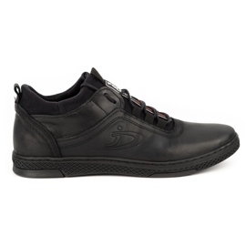 Polbut Bottes d'hiver en cuir pour hommes K27S noir