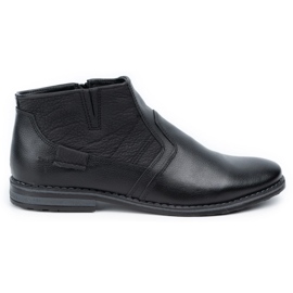 Olivier Bottes d'hiver en cuir pour hommes Chelsea boots 903KZ noir