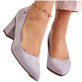 Escarpins à talons hauts en daim classiques avec embellissements Derren gris