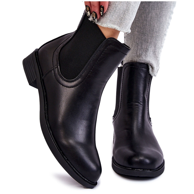 PG1 Bottines jodhpur en cuir noires Astate le noir