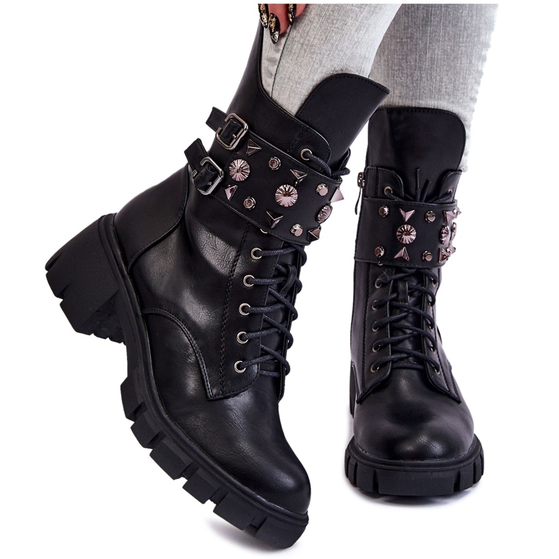 PG1 Bottes hautes zippées pour femmes Noir Kastella le noir