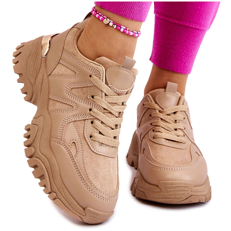 PG1 Chaussures De Sport Classiques Sur Une Plateforme Bowie Beige Foncé