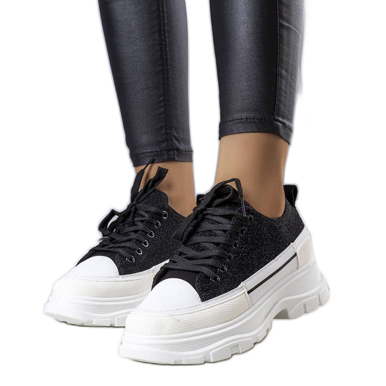 Baskets noires à semelles hautes Callani le noir