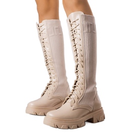 BM Bottines à lacets beiges Montis