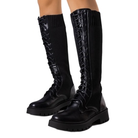 BM Bottes à lacets noires de Monren