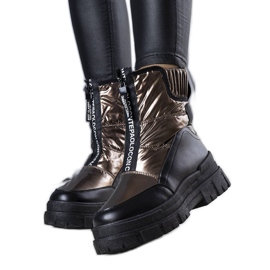 BM Bottes de neige matelassées dorées Giovanni d'or