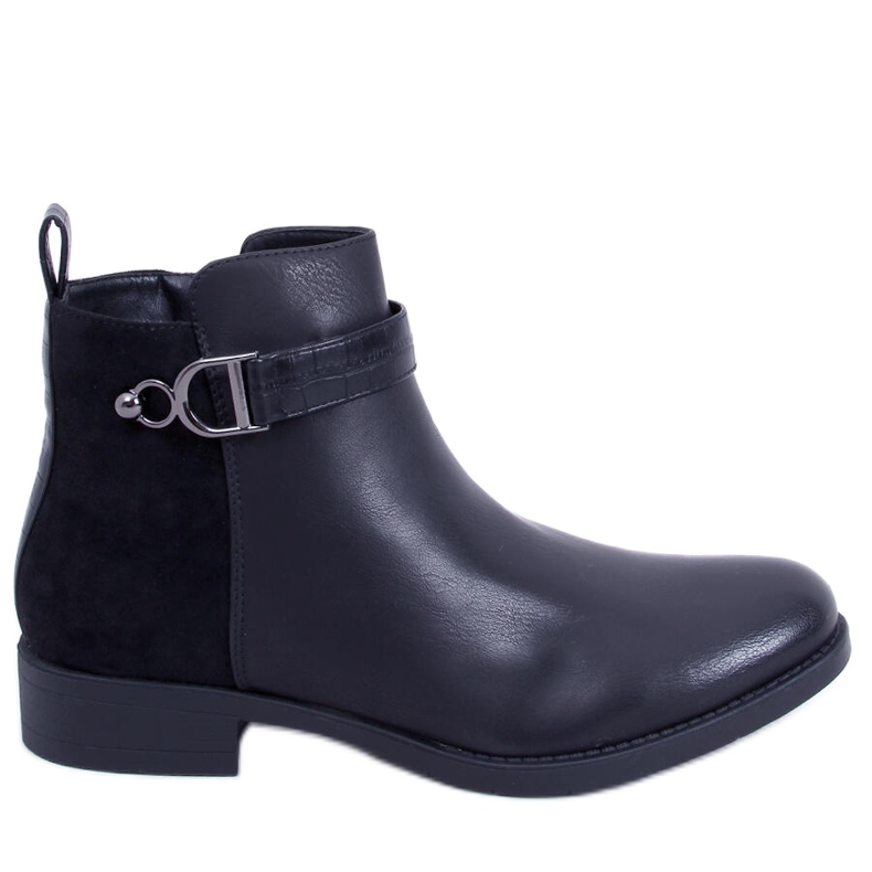 Chelsea boots femme pleine fleur et suède, Amil Noir le noir